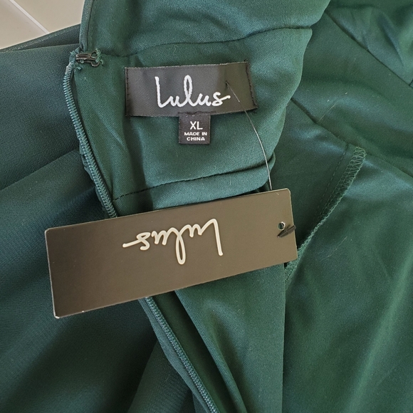 NWT Lulu's Heavenly Hue Forest Green Dress Goddess Evening Gown Size XL - Picture 6 of 16